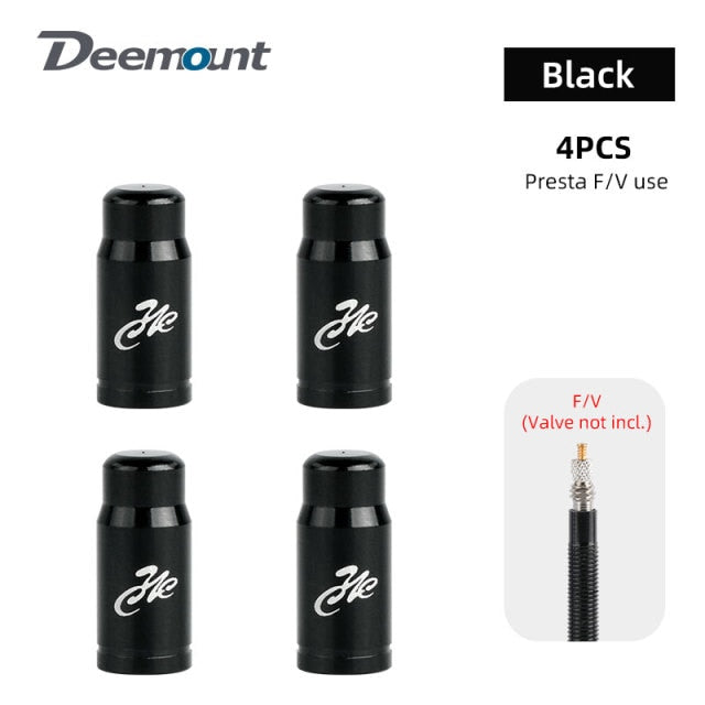 Deemount 4PCS Bicycle Valve Cap Optional Schrader A/V Presta F/V CNC-machined Alloy Anodized Nipple Cover Rustic Free - KiwisLove