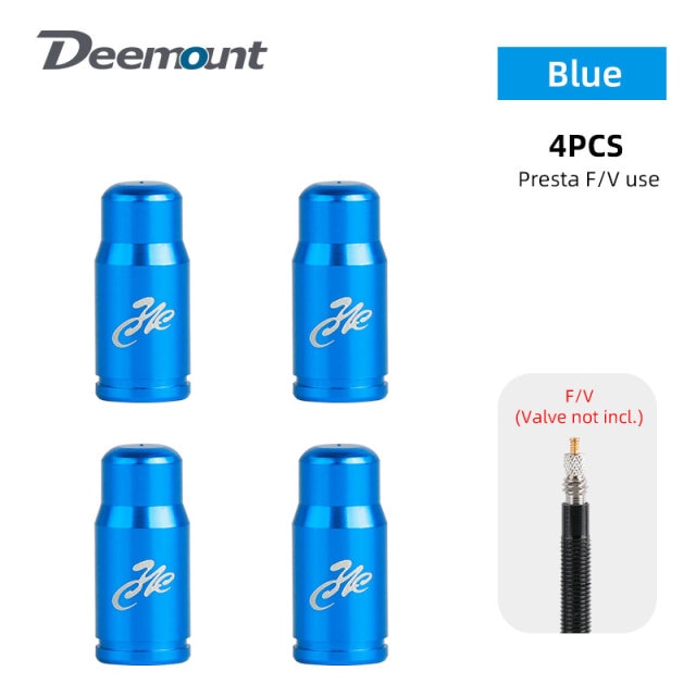 Deemount 4PCS Bicycle Valve Cap Optional Schrader A/V Presta F/V CNC-machined Alloy Anodized Nipple Cover Rustic Free - KiwisLove
