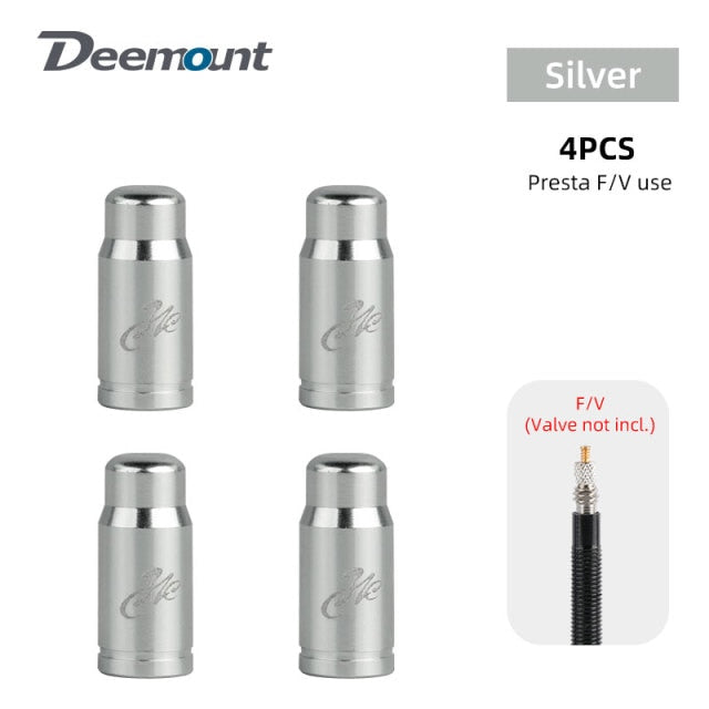 Deemount 4PCS Bicycle Valve Cap Optional Schrader A/V Presta F/V CNC-machined Alloy Anodized Nipple Cover Rustic Free - KiwisLove