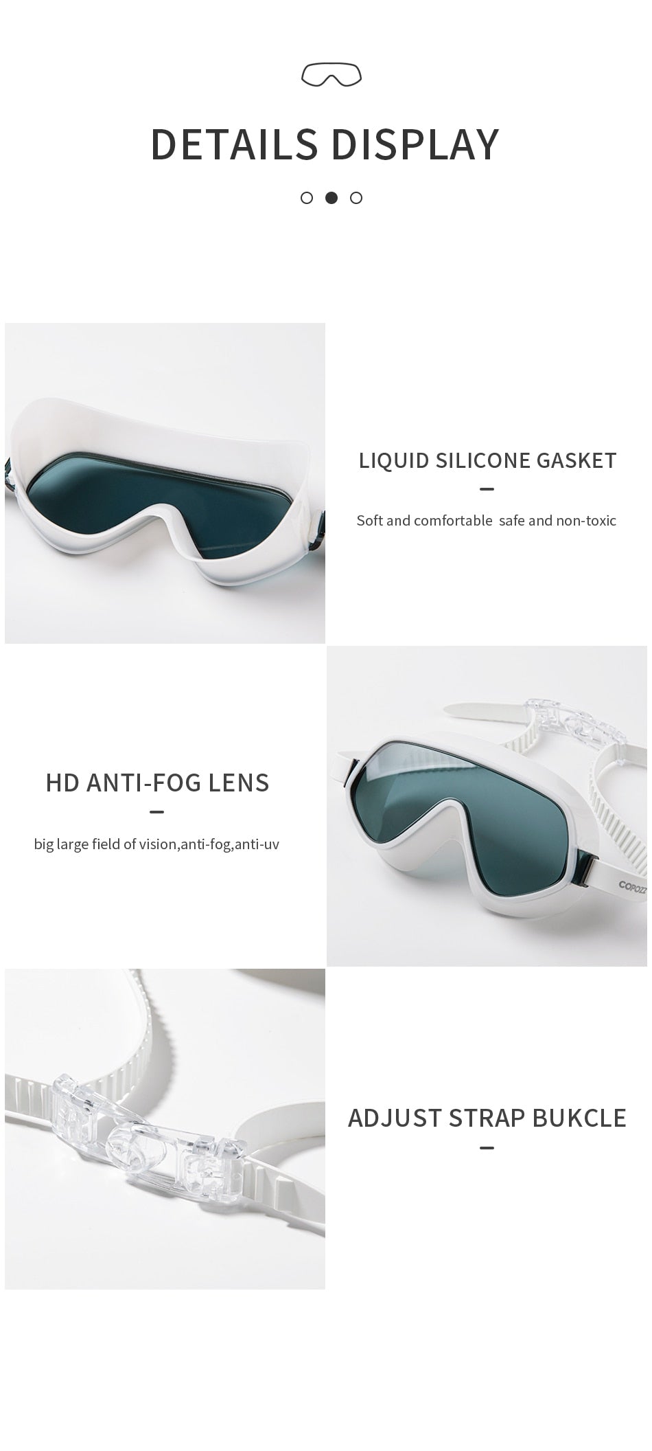 Professional Swimming Goggles Big Frame Anti-fog Anti-UV Men Women - KiwisLove