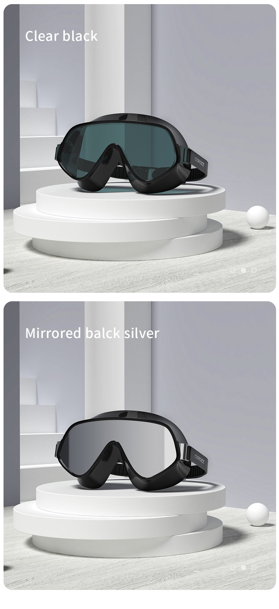 Professional Swimming Goggles Big Frame Anti-fog Anti-UV Men Women - KiwisLove