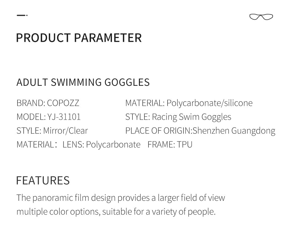 Professional Swimming Goggles Big Frame Anti-fog Anti-UV Men Women - KiwisLove