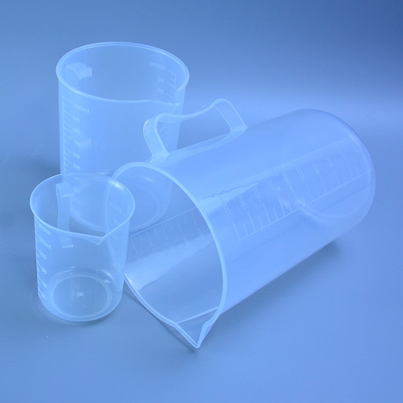 plastic beaker with handle Clear White Plastic - KiwisLove