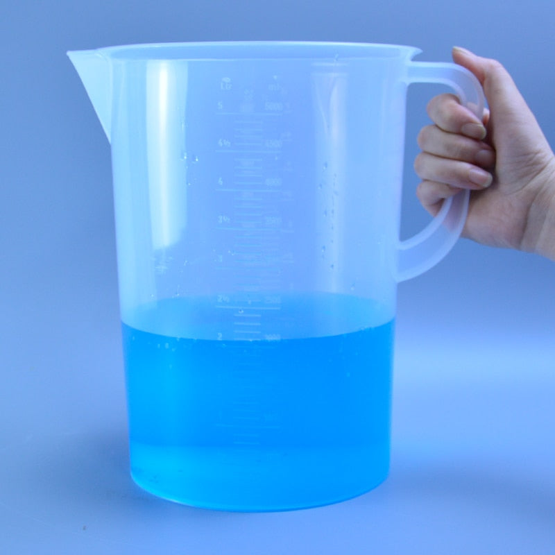 plastic beaker with handle Clear White Plastic - KiwisLove