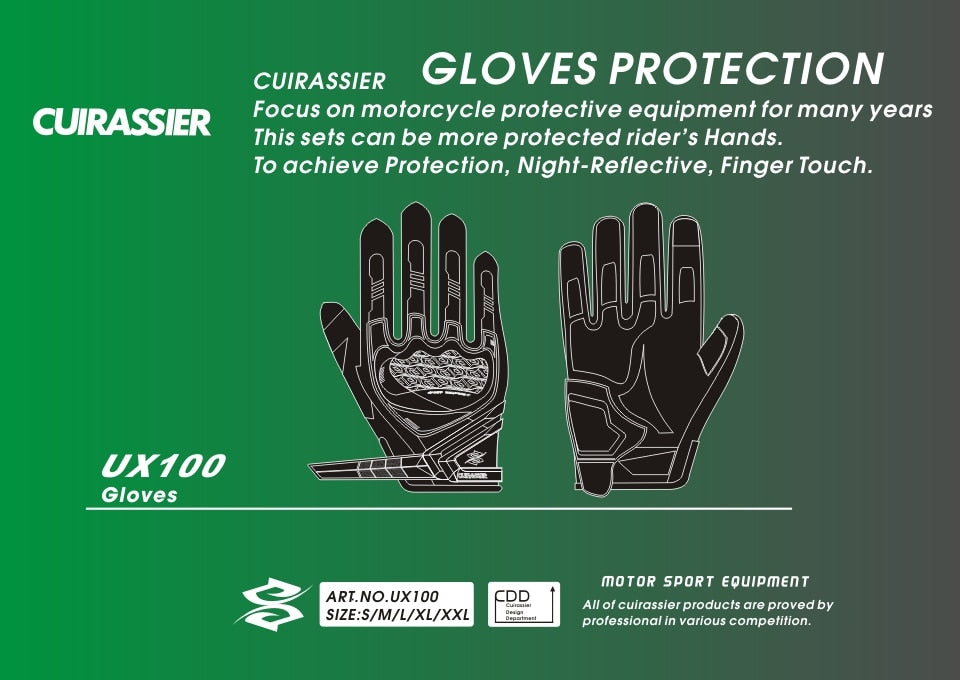 Cuirassier Motorcycle Gloves Durable Touch Screen Night Reflective Motocross Motorbike Biker Racing Car Riding Moto Gloves Men - KiwisLove