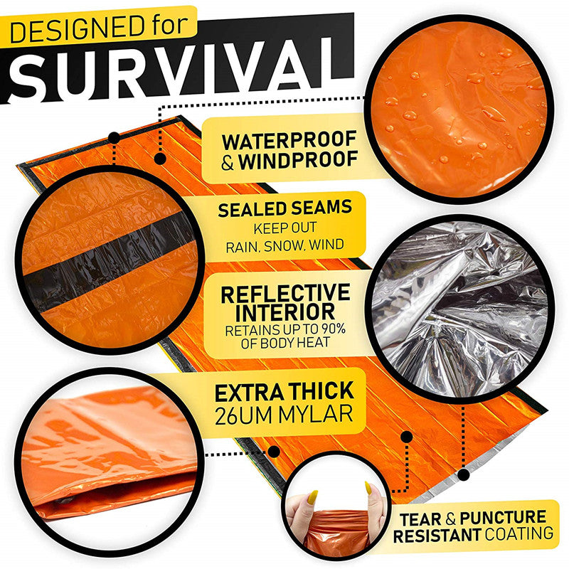 Emergency Sleeping Bags Thermal Emergency Blankets Ultralight Survival Waterproof Bivy Sack Multi Survival Gear Hiking,Camping - KiwisLove