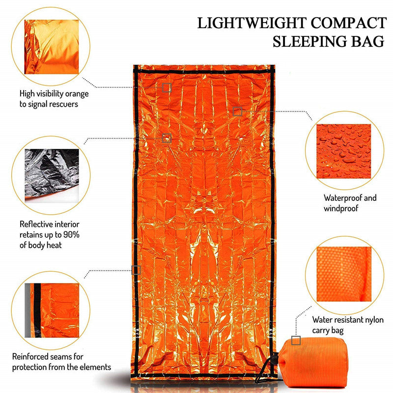 Emergency Sleeping Bags Thermal Emergency Blankets Ultralight Survival Waterproof Bivy Sack Multi Survival Gear Hiking,Camping - KiwisLove