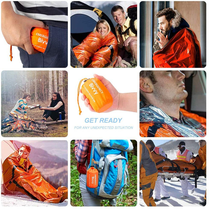 Emergency Sleeping Bags Thermal Emergency Blankets Ultralight Survival Waterproof Bivy Sack Multi Survival Gear Hiking,Camping - KiwisLove