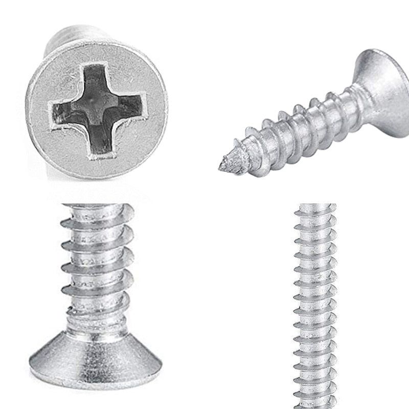 272pcs/set Stainless Steel M4.2 Screw Set Countersunk Flat Head Tapping - KiwisLove