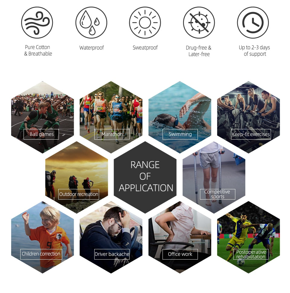 Kindmax Athletic Kinesiology Recovery Tape  Muscle  Strain Injury Relief Adhesive Bandage,2.5cmx5m - KiwisLove