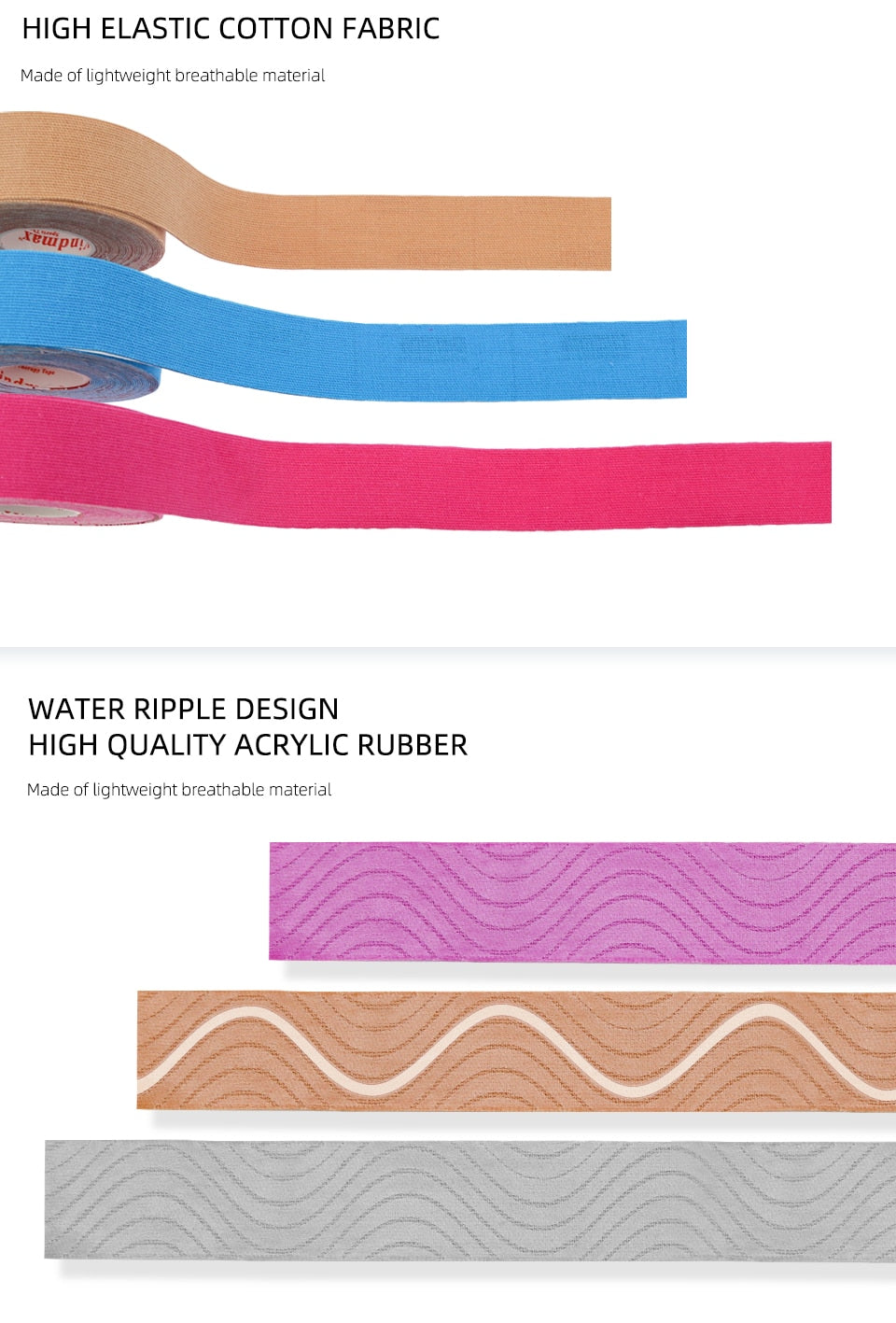 Kindmax Athletic Kinesiology Recovery Tape  Muscle  Strain Injury Relief Adhesive Bandage,2.5cmx5m - KiwisLove