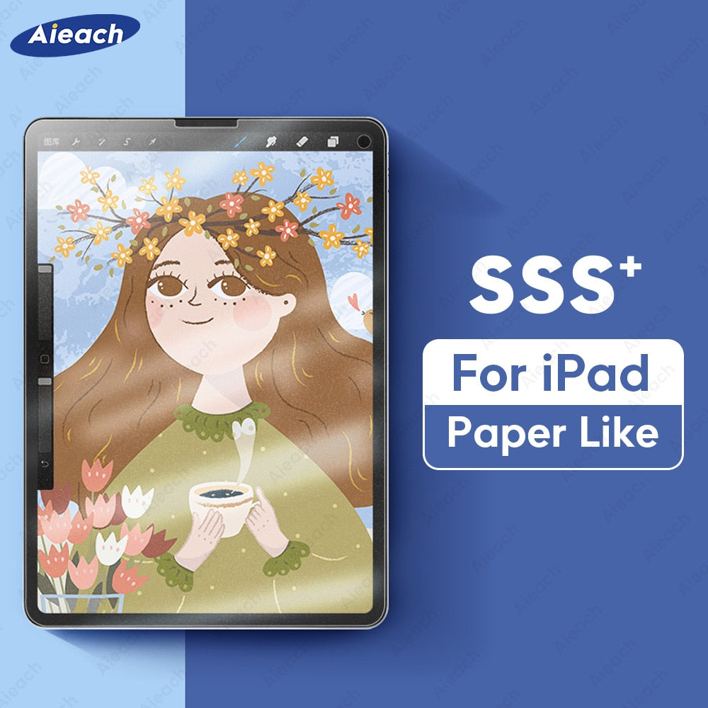 Matte Paper Like Screen Protector For iPad Air 1 2 3 4 mini 5 5th 6th 7th 8th Generation Pro 12.9 11 10.5 9.7 Paper Texture Film - KiwisLove