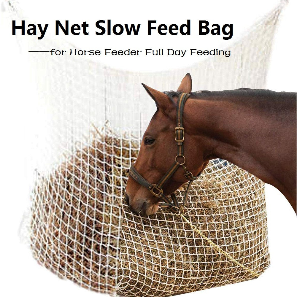 Hay Net Bag Slow Feed Bag for Horse Feeder Full Day Feeding - KiwisLove