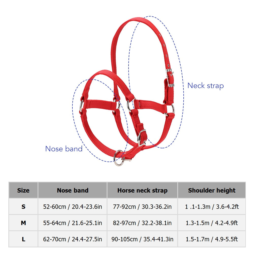 Durable Horse Head Collar Halter 6MM Thickened Horse Riding Bridle Horse Riding Equipment Halter Horse Accessories - KiwisLove