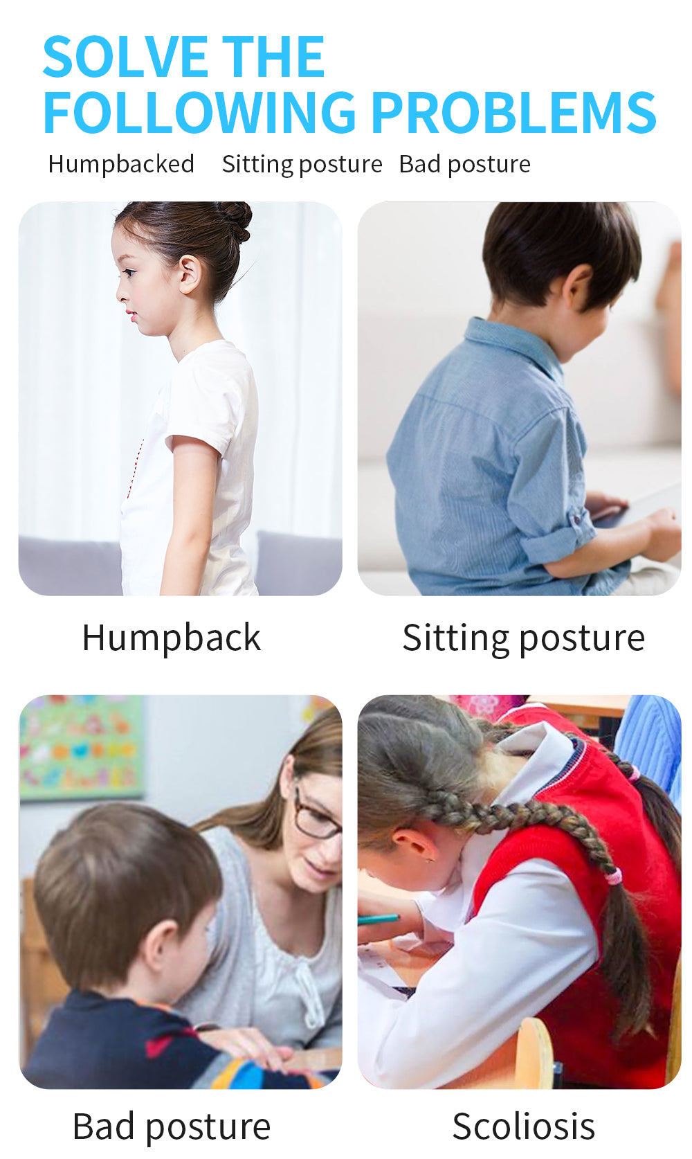 Shoulder Back Brace Support Adjustable Posture Corrector Spine Lumbar - KiwisLove