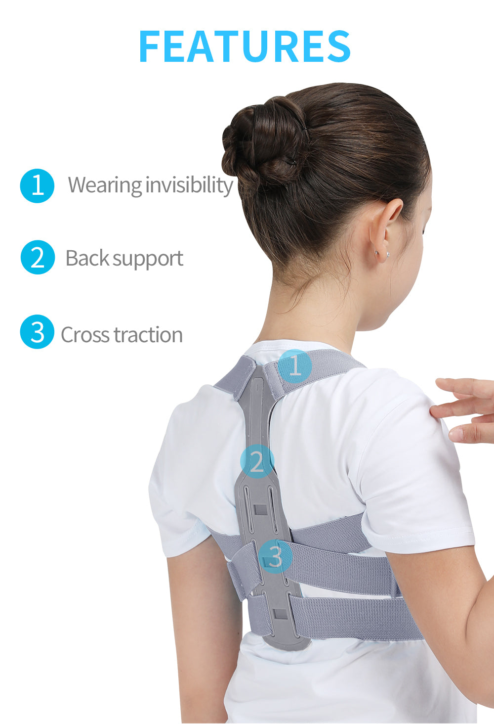 Shoulder Back Brace Support Adjustable Posture Corrector Spine Lumbar - KiwisLove