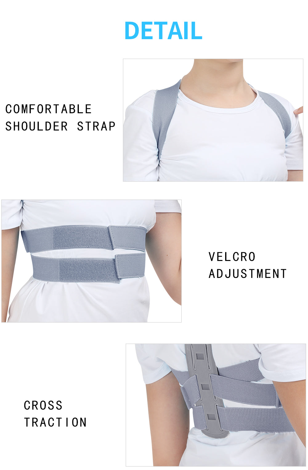 Shoulder Back Brace Support Adjustable Posture Corrector Spine Lumbar - KiwisLove