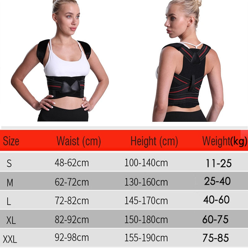 Adjustable Posture Corrector Back Support Shoulder Back Brace Posture - KiwisLove