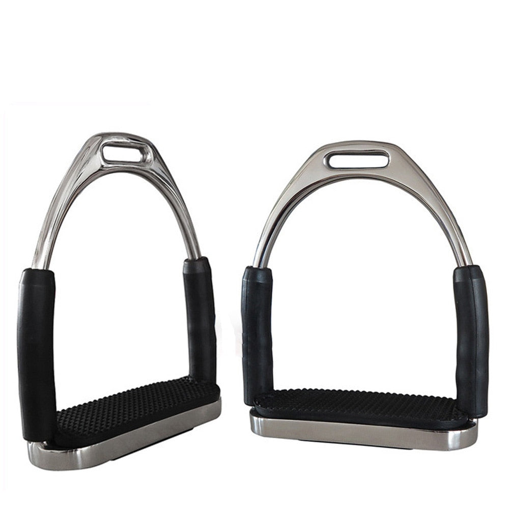 1Pair Stirrups Saddle Pedals Anti Slip Racing Stainless Steel Stirrups Horse Riding - KiwisLove
