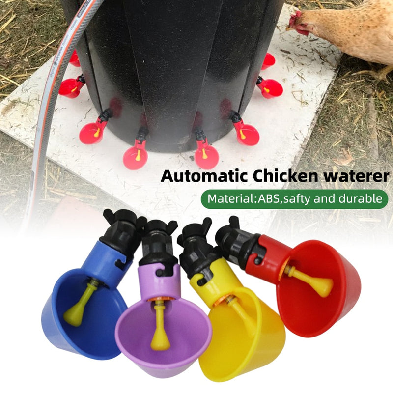 5/10Pcs Automatic Chicken Drinker Plastic Hens Bird Quail Drinking Bowl - KiwisLove