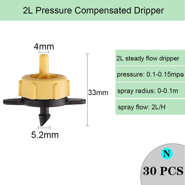 Drip Irrigation Dripper Fixed Flow Pressure Compensating Emitter - KiwisLove