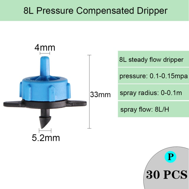 Drip Irrigation Dripper Fixed Flow Pressure Compensating Emitter - KiwisLove