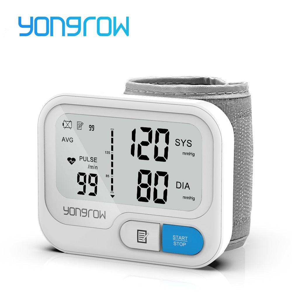 Yongrow Automatic Digital Wrist Blood Pressure Monitor Sphygmomanometer Tonometer Tensiometer Heart Rate Pulse Meter BP Monitor - KiwisLove