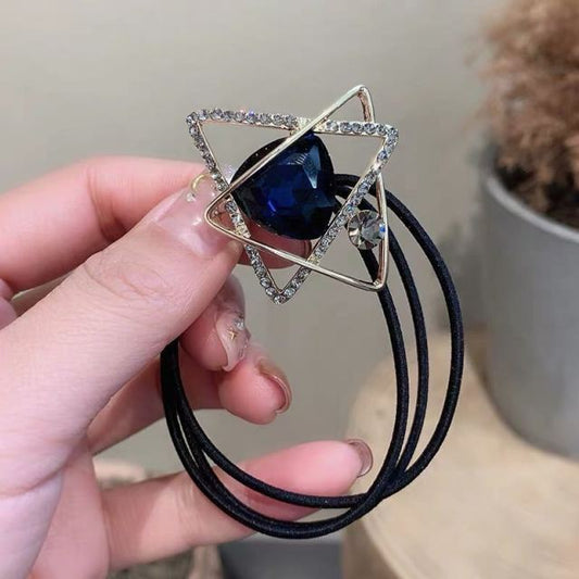 Crystal Head Rope Female Simple Ins Hair Ring  Net Red Tie Hair Rope leather Case - KiwisLove