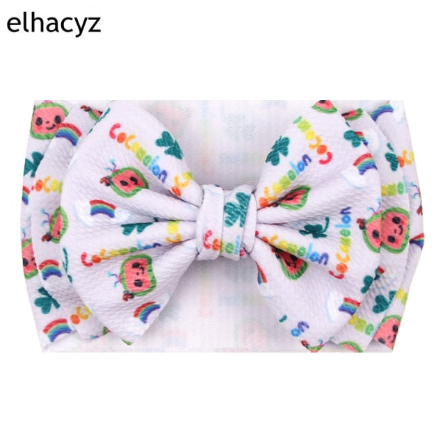 6''  Double Layer Hair Bow Headband Girls Summer Elastic Hair Bands - KiwisLove
