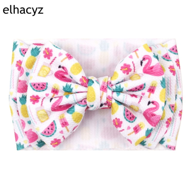 6''  Double Layer Hair Bow Headband Girls Summer Elastic Hair Bands - KiwisLove