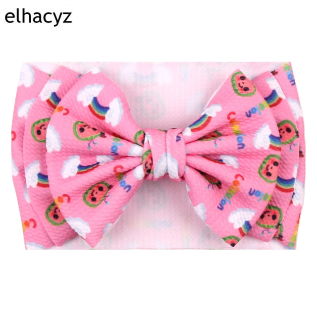6''  Double Layer Hair Bow Headband Girls Summer Elastic Hair Bands - KiwisLove