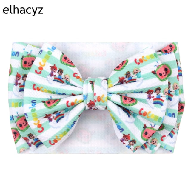 6''  Double Layer Hair Bow Headband Girls Summer Elastic Hair Bands - KiwisLove