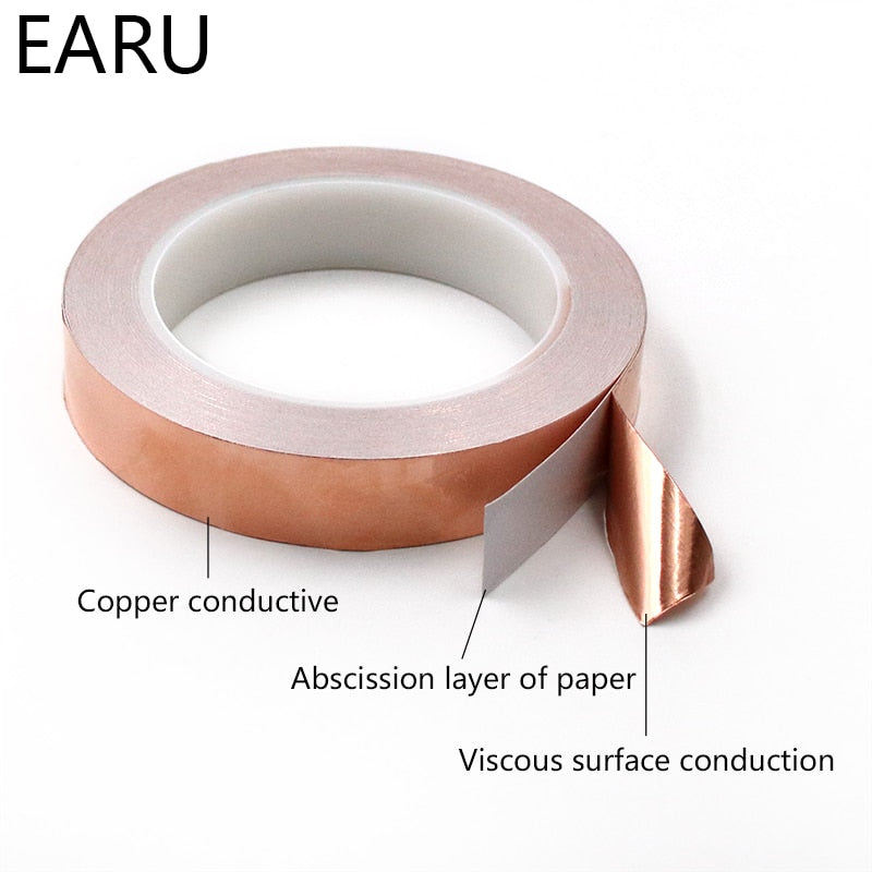 20M Single Side Conductive Copper Foil Tape Strip Adhesive EMI Shielding - KiwisLove