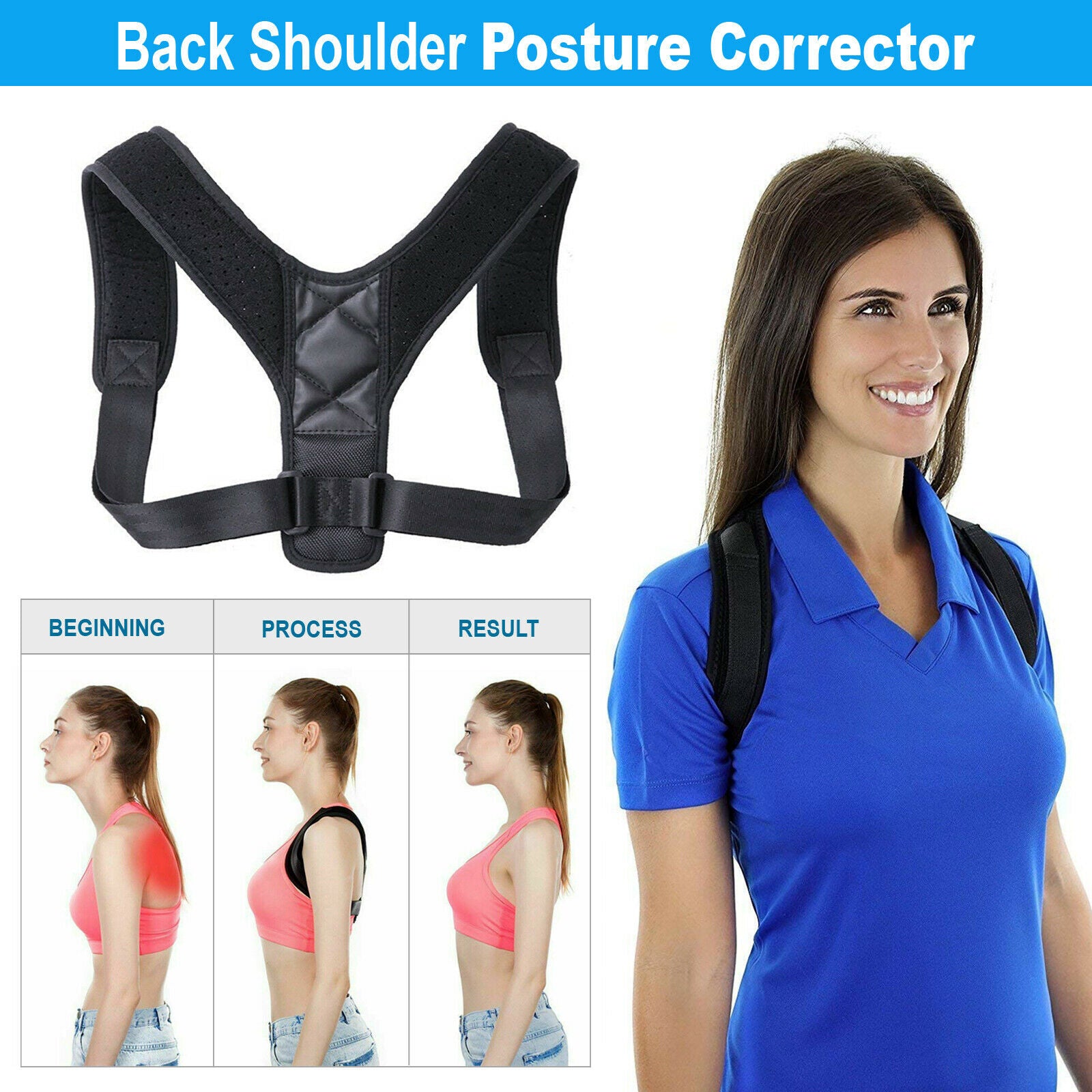 Adjustable Clavicle Posture Corrector  Upper Back Brace - KiwisLove
