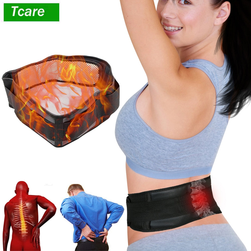 Tcare Adjustable Waist Tourmaline Self-Heating Magnetic Therapy Back Waist Support Belt Lumbar Brace Massage Bands Health Care - KiwisLove