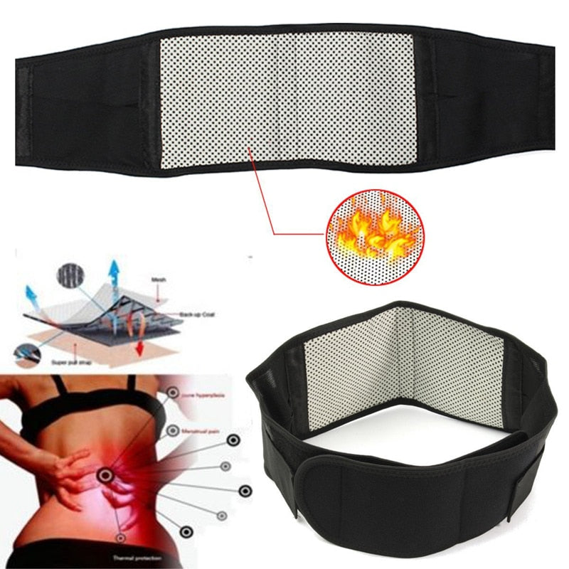 Tcare Adjustable Waist Tourmaline Self-Heating Magnetic Therapy Back Waist Support Belt Lumbar Brace Massage Bands Health Care - KiwisLove