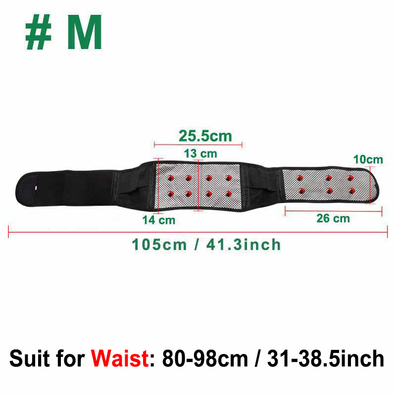Tcare Adjustable Waist Tourmaline Self-Heating Magnetic Therapy Back Waist Support Belt Lumbar Brace Massage Bands Health Care - KiwisLove