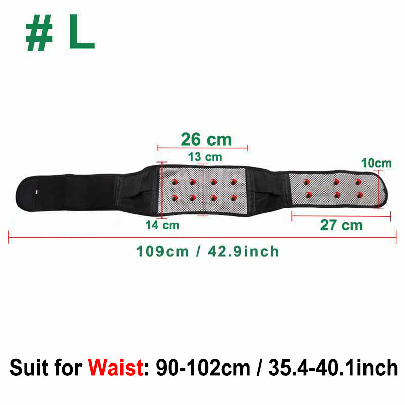 Tcare Adjustable Waist Tourmaline Self-Heating Magnetic Therapy Back Waist Support Belt Lumbar Brace Massage Bands Health Care - KiwisLove