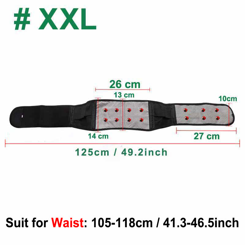 Tcare Adjustable Waist Tourmaline Self-Heating Magnetic Therapy Back Waist Support Belt Lumbar Brace Massage Bands Health Care - KiwisLove