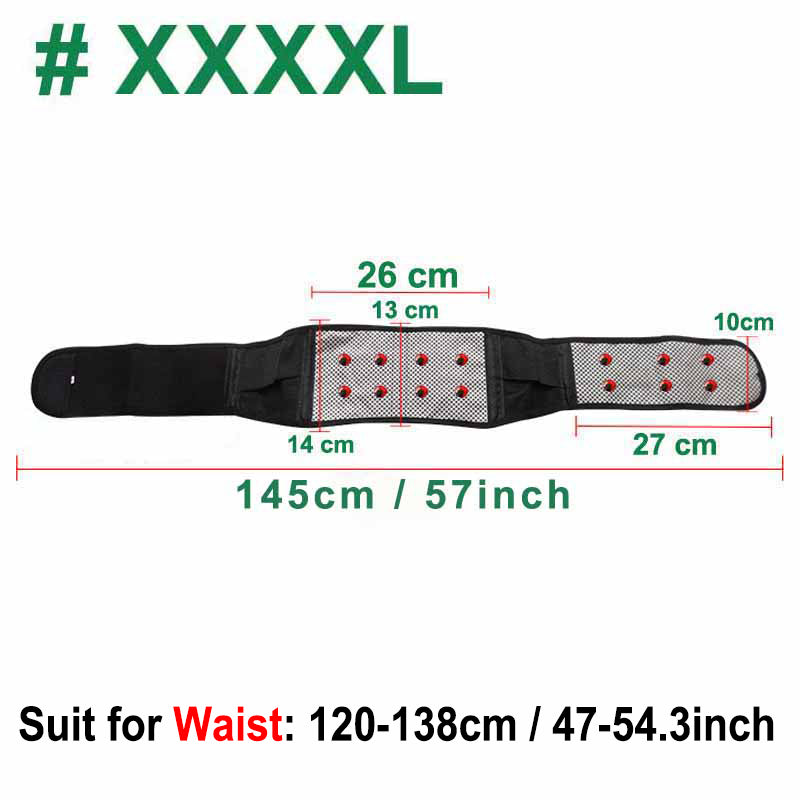 Tcare Adjustable Waist Tourmaline Self-Heating Magnetic Therapy Back Waist Support Belt Lumbar Brace Massage Bands Health Care - KiwisLove