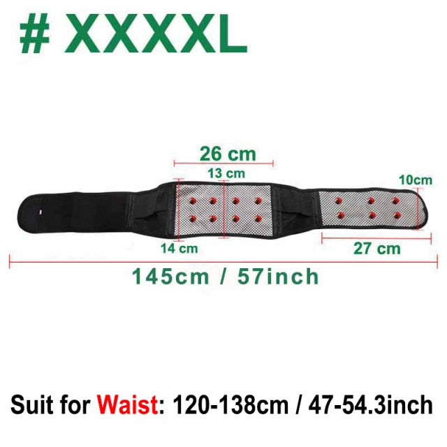 Tcare Adjustable Waist Tourmaline Self-Heating Magnetic Therapy Back Waist Support Belt Lumbar Brace Massage Bands Health Care - KiwisLove
