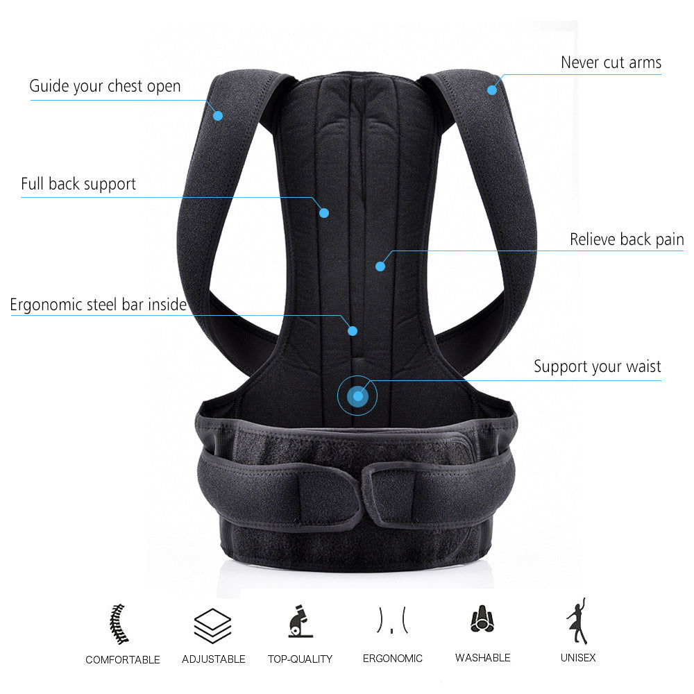 Posture Corrector Adjustable Back Support Shoulder Lumbar - KiwisLove