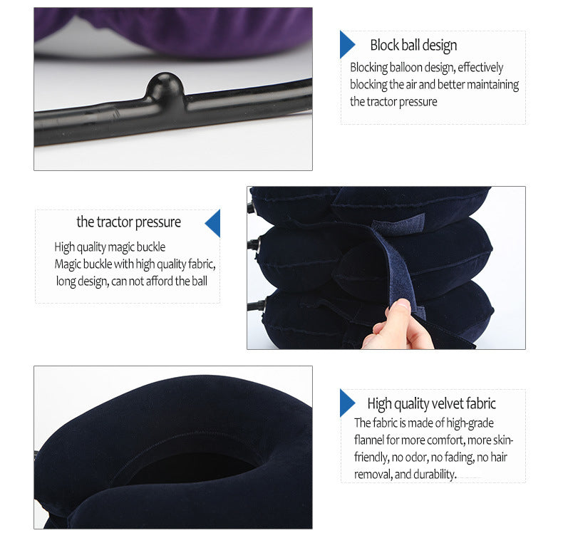 Inflatable Air Cervical Neck Traction Soft Neck Collar Pillow Pain Stress Relief Neck Stretcher - KiwisLove