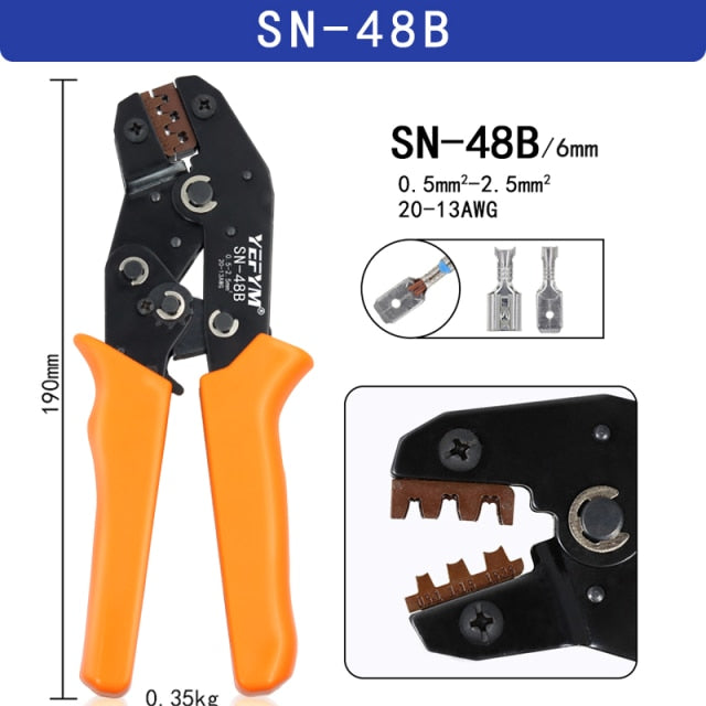 SN-48B crimping pliers 0.5-2.5mm² YEFYM high precision jaw wire electrical hand tools - KiwisLove