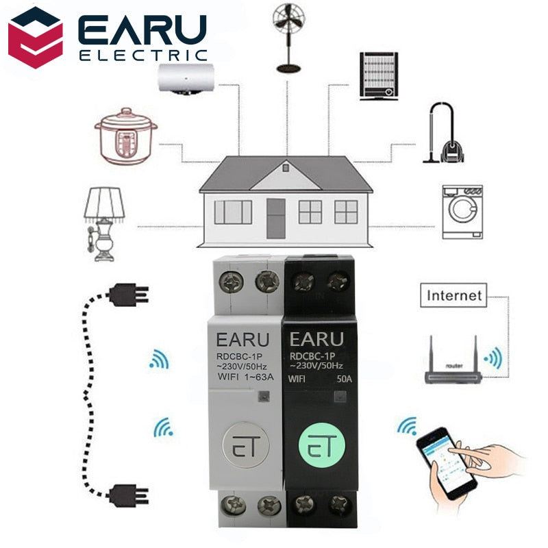WIFI Circuit Breaker Smart Timer Relay Switch Tuya eWeLink APP Smart Home - KiwisLove