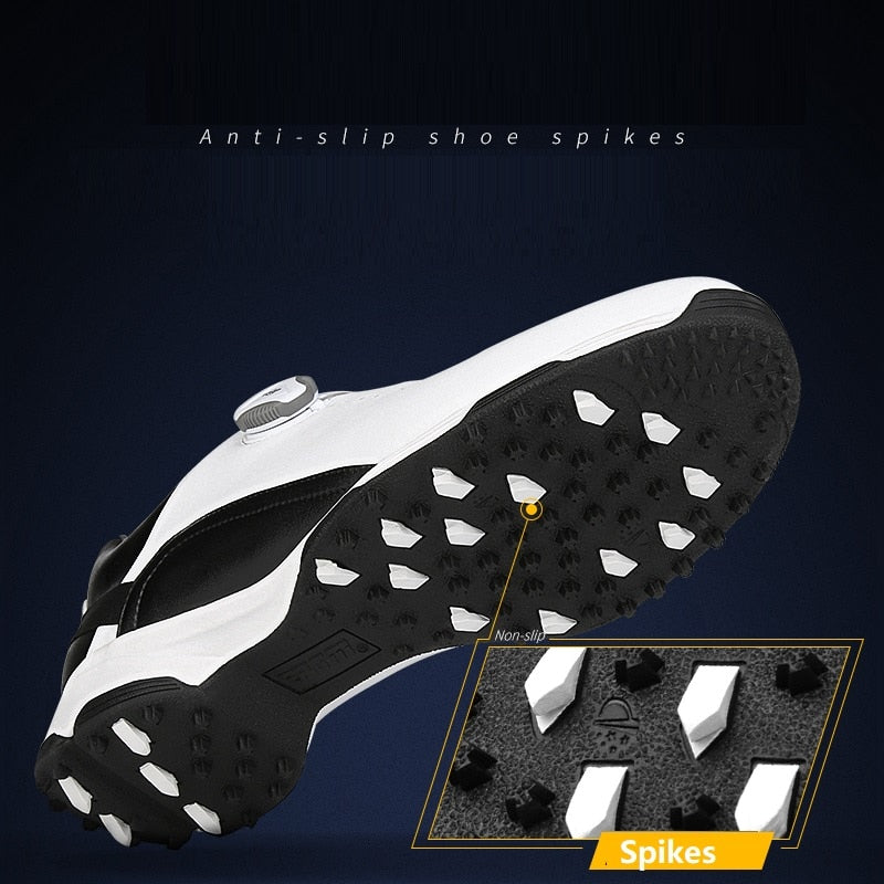 Pgm Breathable Men's Golf Shoes Waterproof Leather Rotating Knobs Sneakers - KiwisLove