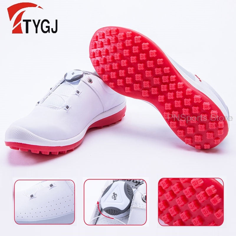 Waterproof Golf Shoes Women Spikes Athletic Sneakes Knob Buckle - KiwisLove