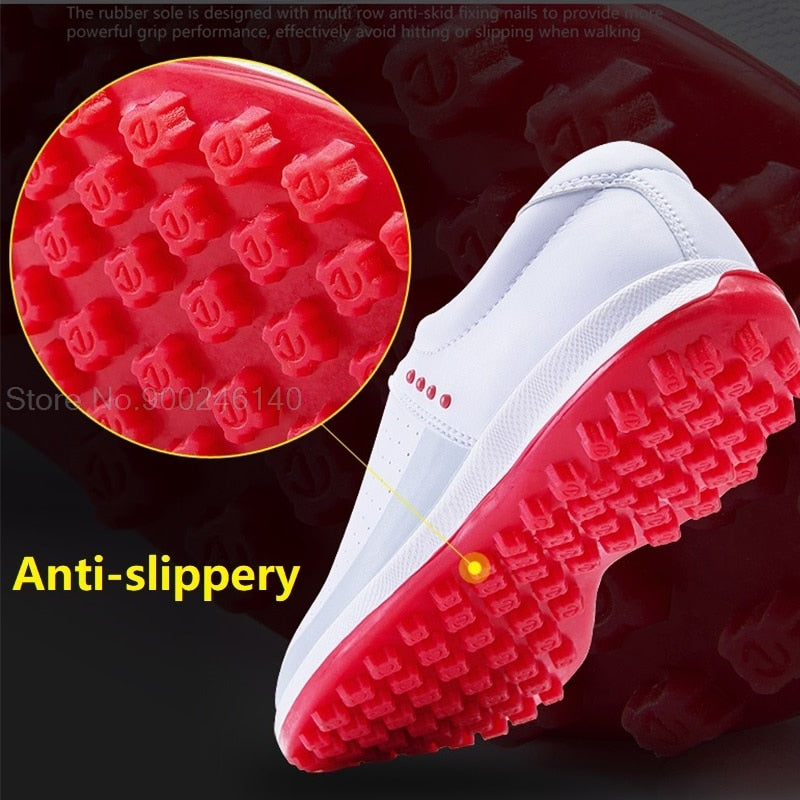 Waterproof Golf Shoes Women Spikes Athletic Sneakes Knob Buckle - KiwisLove