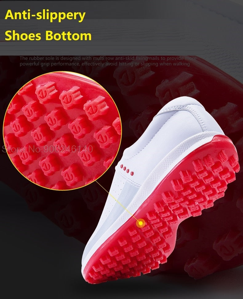 Waterproof Golf Shoes Women Spikes Athletic Sneakes Knob Buckle - KiwisLove