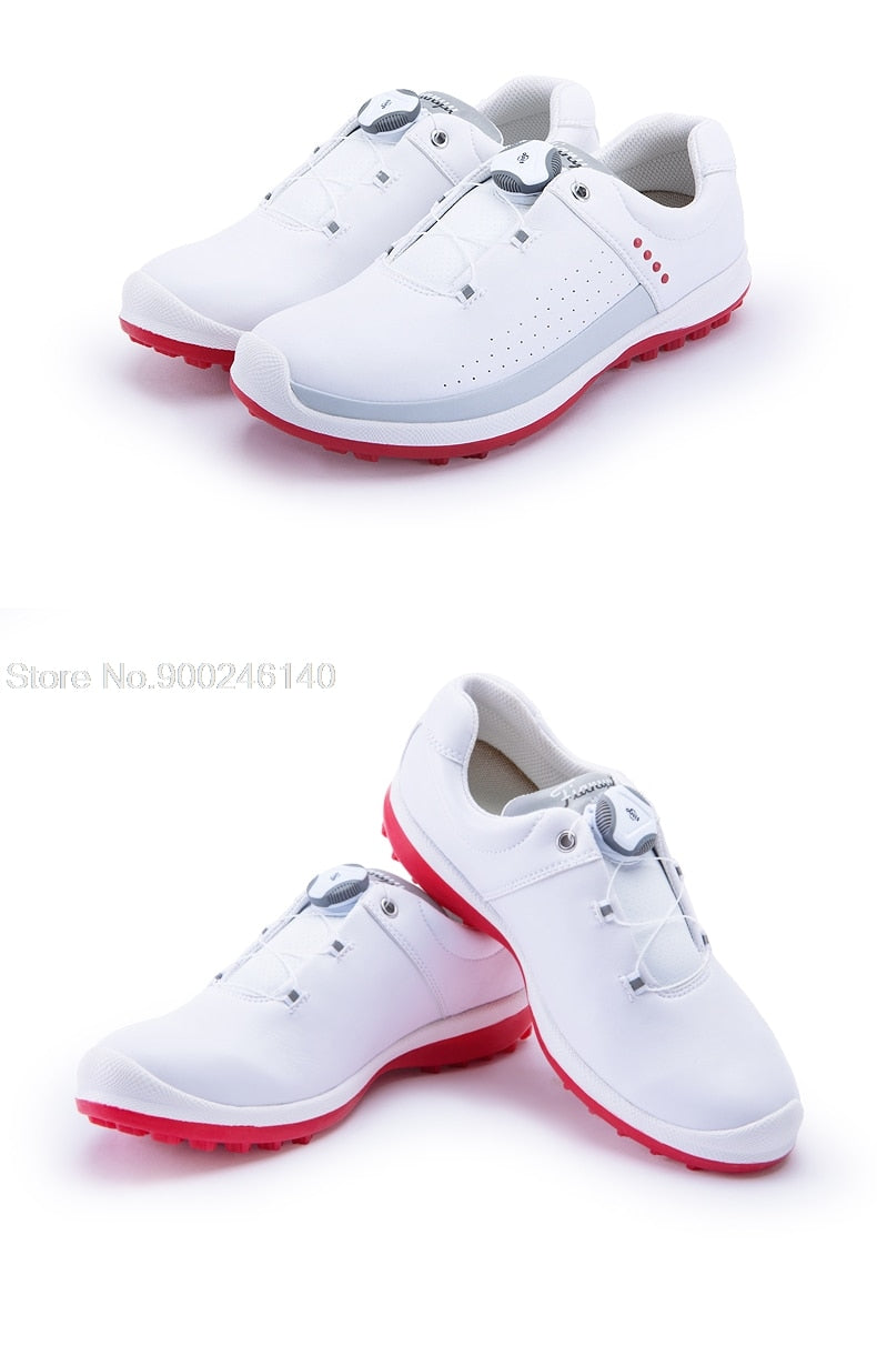 Waterproof Golf Shoes Women Spikes Athletic Sneakes Knob Buckle - KiwisLove